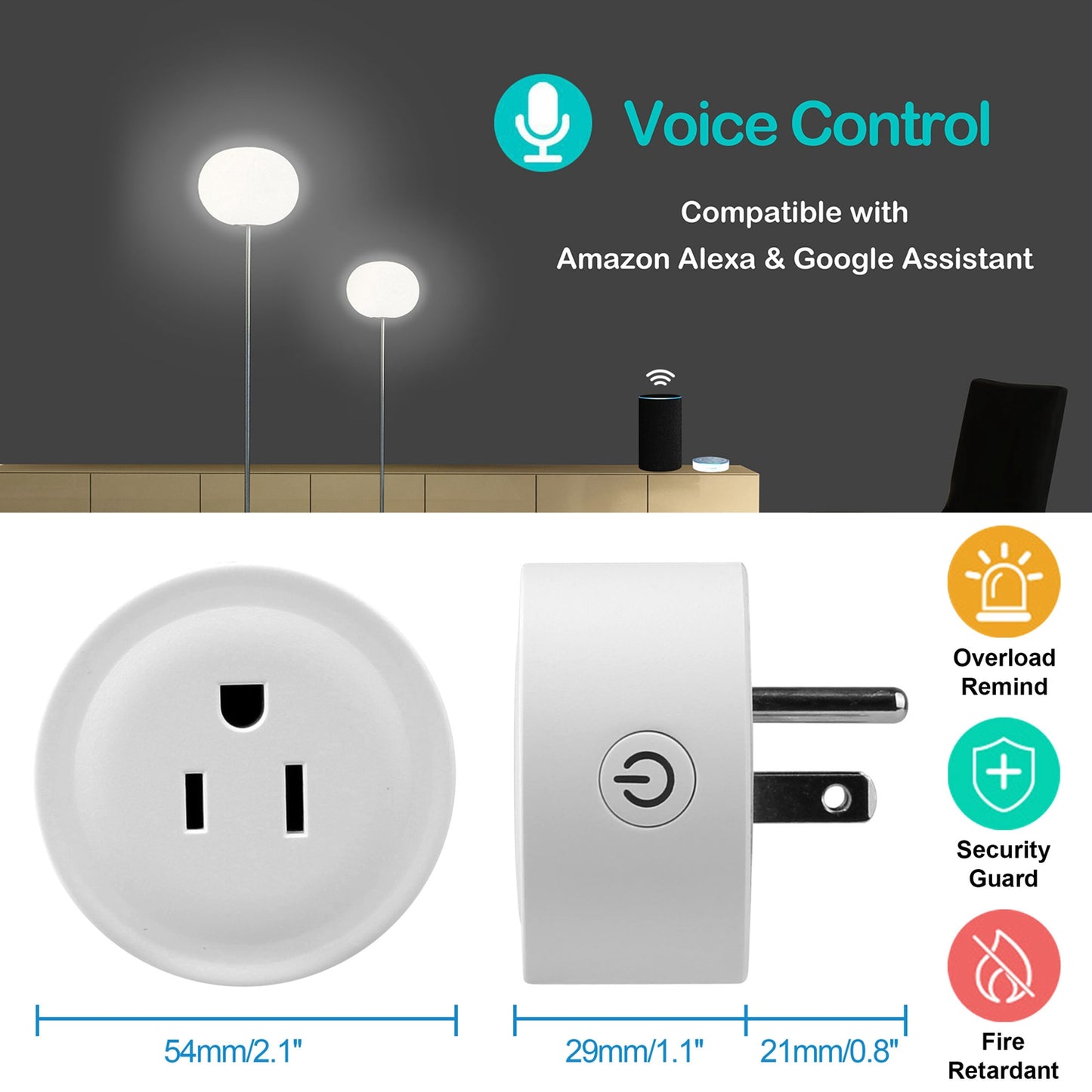 WiFi Smart Plug - Voice Control Compatible with Alexa & Google Home